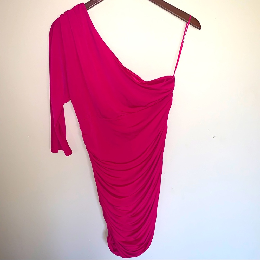 Express one 3/4 sleeve hot pink dress